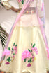 Off White Flamingo Lehenga